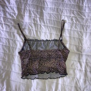 sheer cheetah tank top
